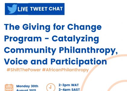 The Giving for Change program – Catalyzing Community Philanthropy, Voice, and Participation