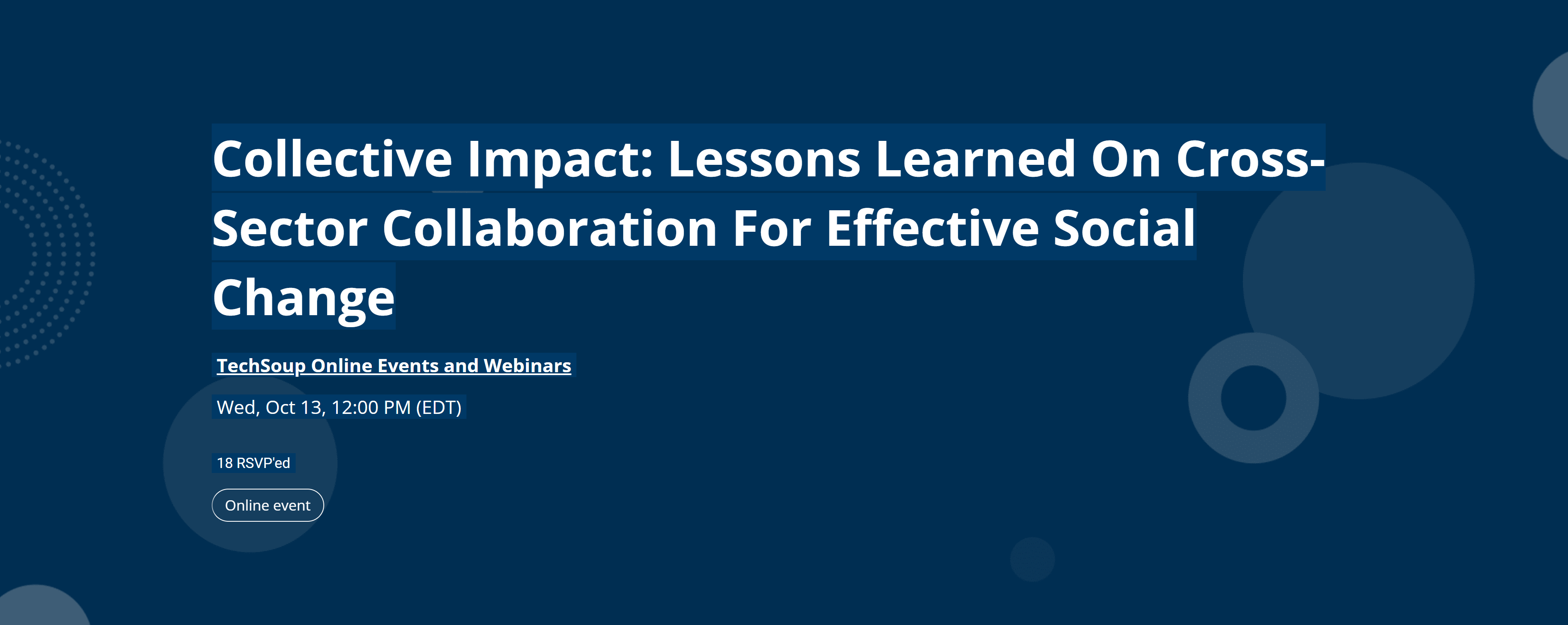 Collective Impact: Lessons Learned On Cross-Sector Collaboration For Effective Social Change